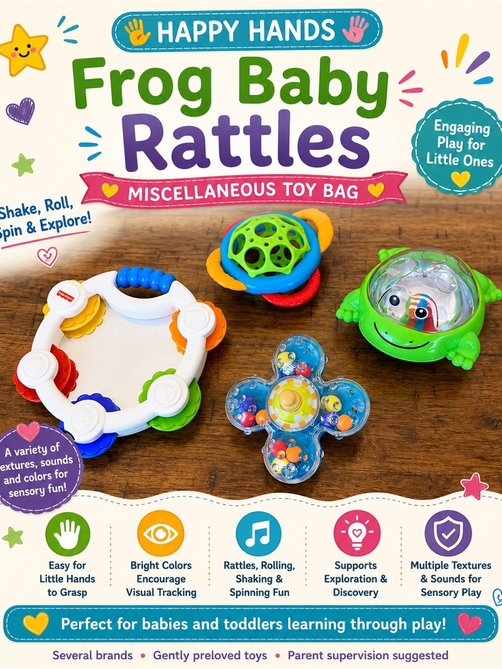 Frog Baby Rattles Miscellaneous Toy Bag